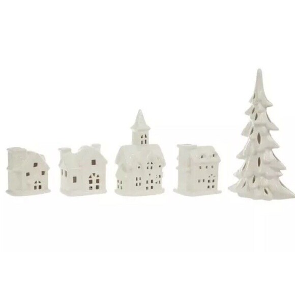 NEW CHRISTMAS 🎄 Ceramic Light Up Holiday Village 12 Piece Set - Picture 10 of 12